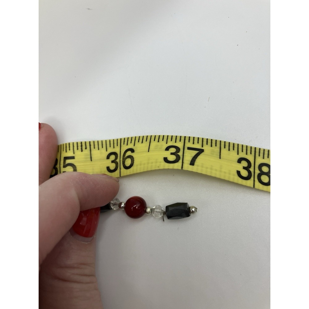37" Magnetic Hematite Red Moonglow Clear Beaded Necklace‎ Bracelet Fidget Strand - Picture 5 of 5